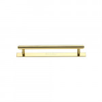 M Marcus Heritage Brass Stepped Design Cabinet Pull with Plate 96mm Centre to Centre